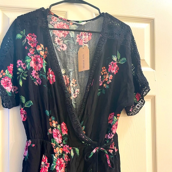 Blu Pepper Other Blu Pepper Black Floral Wrap Romper Poshmark